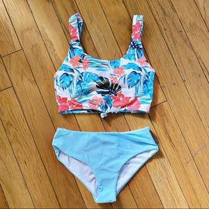 Shein Floral and Blue Bikini